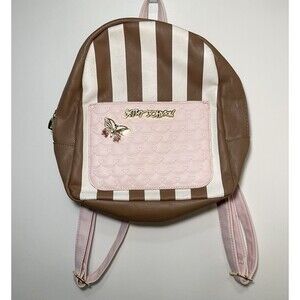 Betsey Johnson Striped Butterfly Bookbag Purse